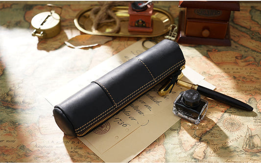 Vintage Leather Pencil Case - Available at 2Fast2See.co