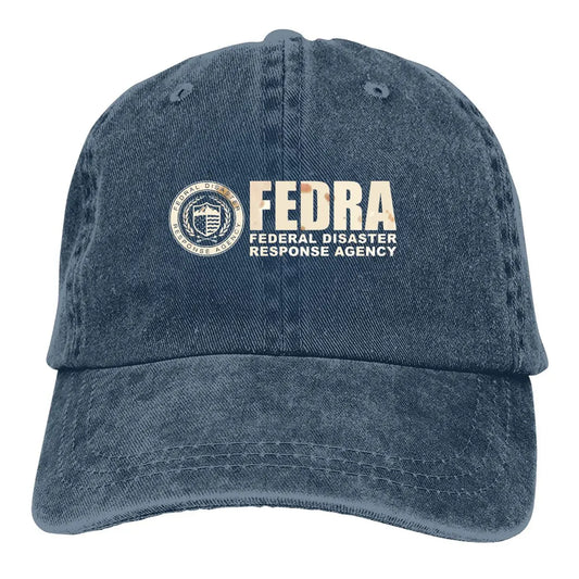 The Last of Us Hat Fedra Federal Disaster Response Agency Vintage Cap - Navy Blue / One Size Available at 2Fast2See.co