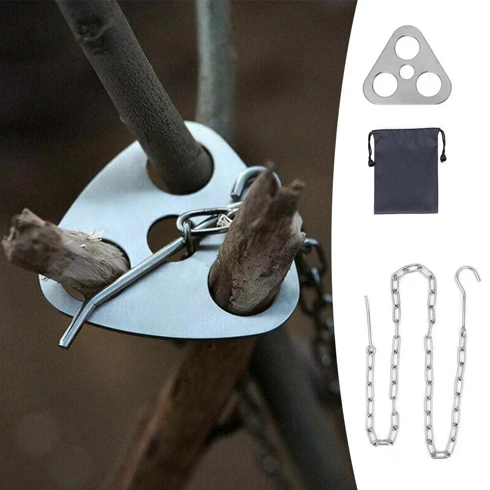 Portable Stainless Steel Camping Tripod Board - Camping Tool - Available at 2Fast2See.co