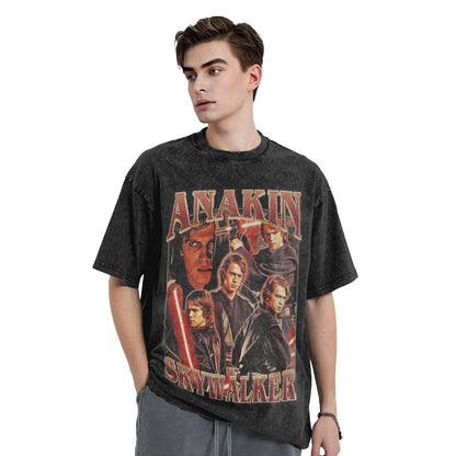 Anakin Skywalker Washed Tshirt  Vintage 100% Cotton Printed Top