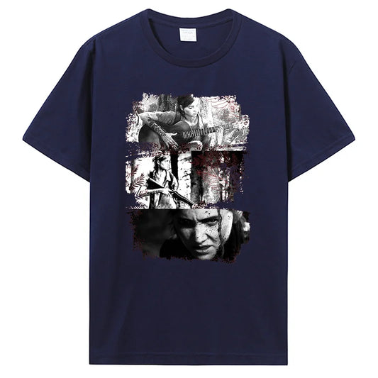 The Last of Us Part II Ellie Williams Inspired Cotton Tshirt - Navy / XXXL Available at 2Fast2See.co