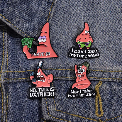 Patrick Star with Quotes Enamel Pins - Available at 2Fast2See.co