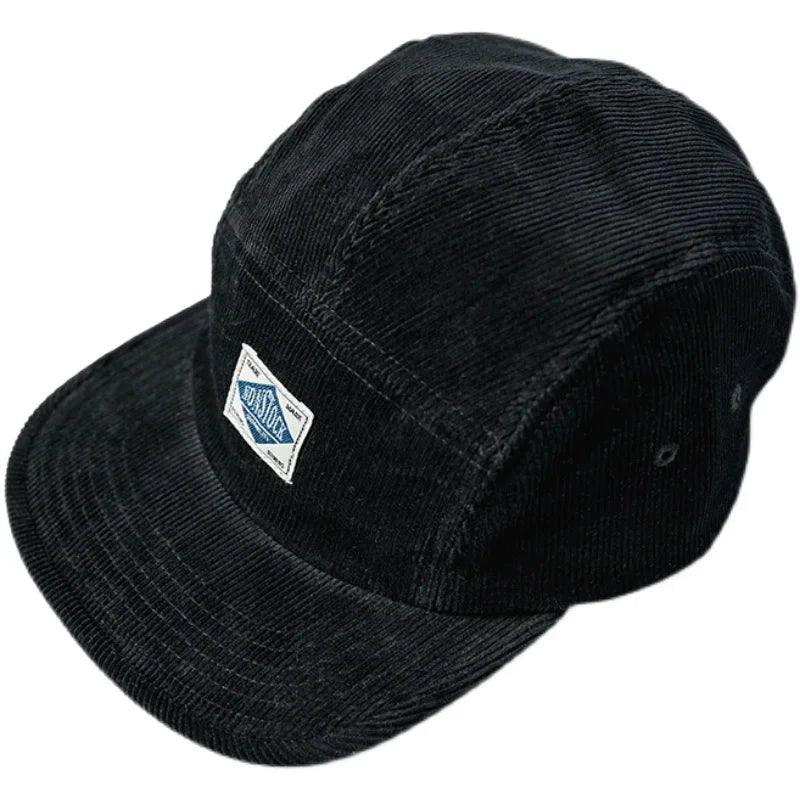 Retro NonStock 5 Panel Corduroy Hat with Snap Closure - Baseball Type Cap - Available at 2Fast2See.co