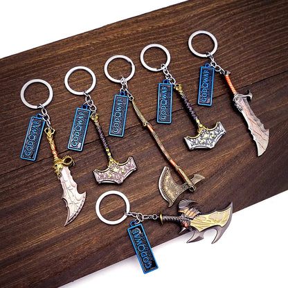 God of War 5 Ragnarok Game Keychain Weapons