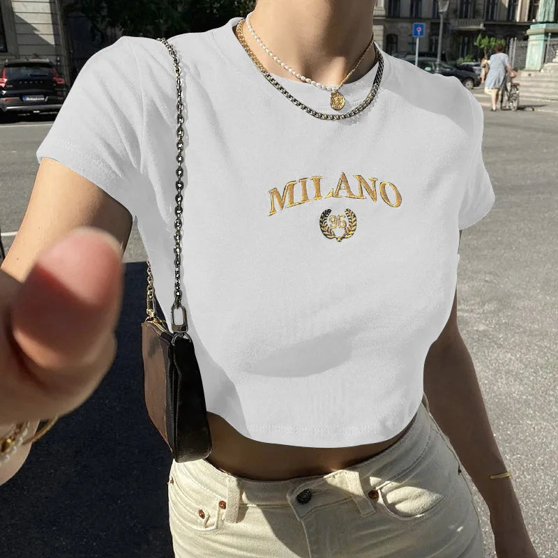 Summer Aesthetic Women's Tshirt Short Sleeve Milano - White / XXL Available at 2Fast2See.co