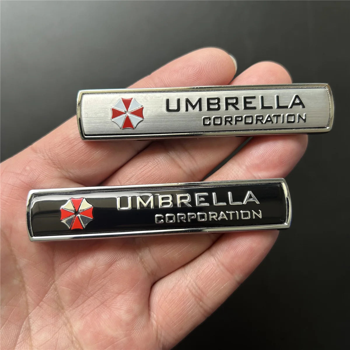 Resident Evil 3D Aluminum Umbrella Corporation Car Stickers Emblem - Black Available at 2Fast2See.co