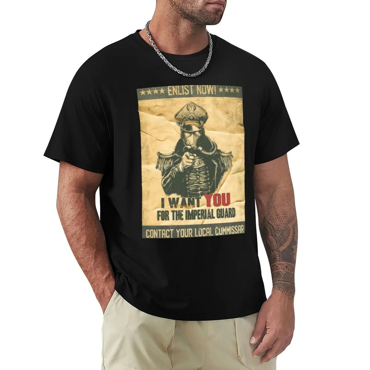 Imperial Guard Recruitment Tshirt Warhammer Cotton Tee