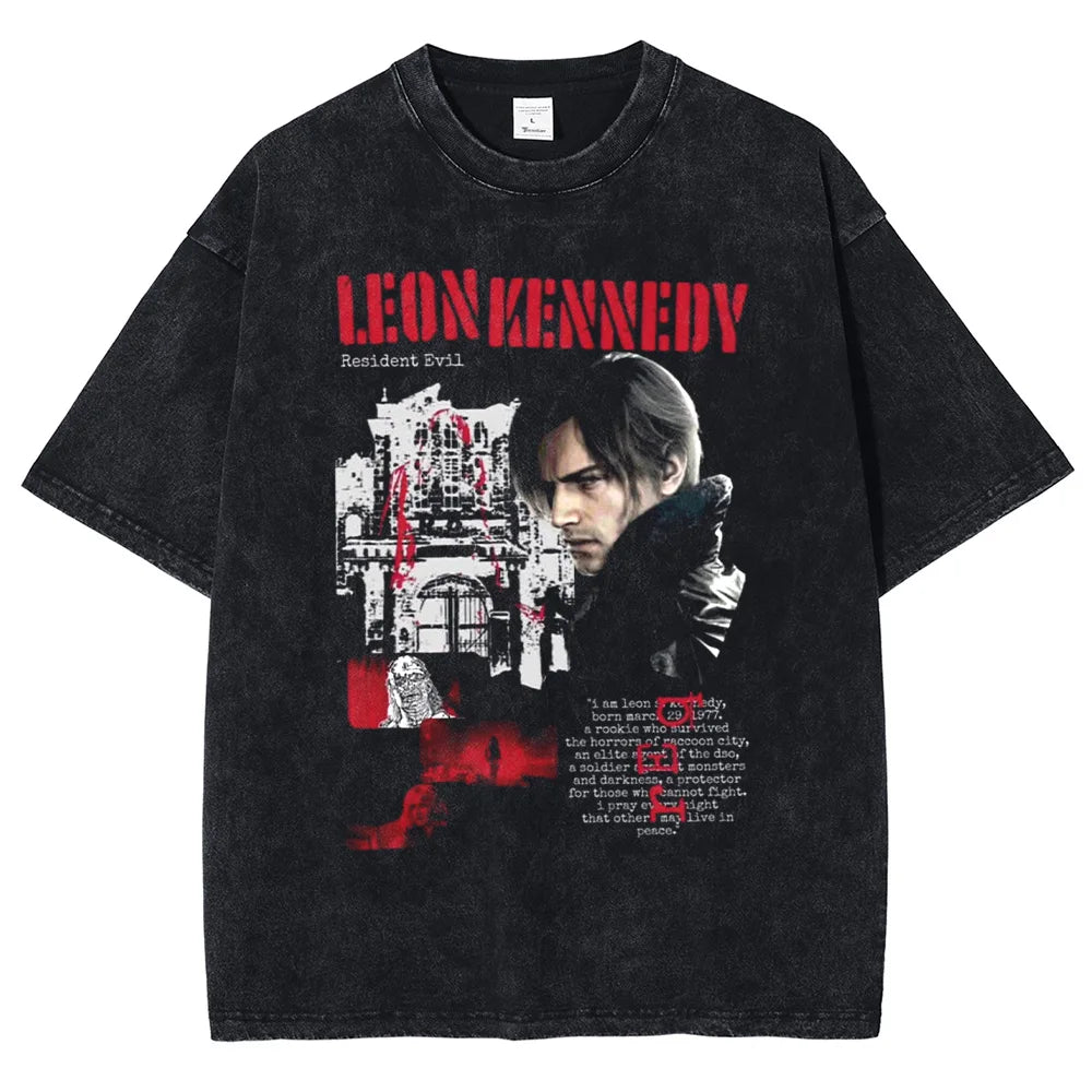 Resident Evil 9 Leon Kennedy Vintage Style Tshirt