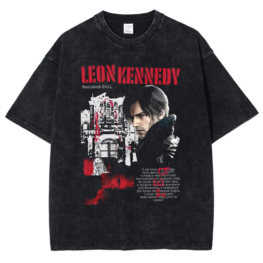 Resident Evil 9 Leon Kennedy Vintage Style Tshirt