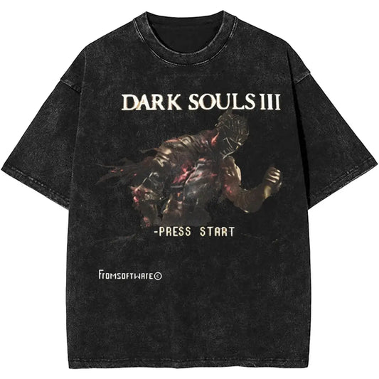 Dark Souls 3 Retro Game Tshirt Graphic Vintage Tee Cotton