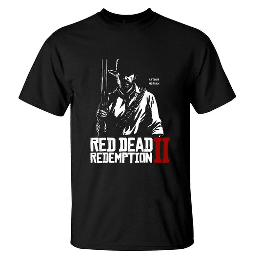 Red Dead Redemption II Arthur Morgan Casual Tshirt - Black / XXL Available at 2Fast2See.co