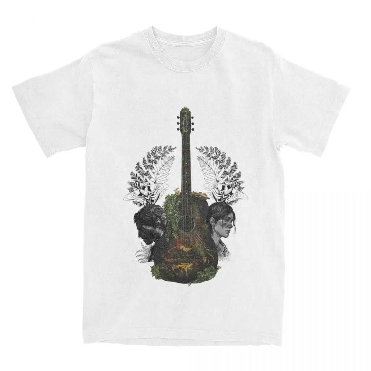 The Last of Us Ellie's Guitar Artistic Cotton Tshirt - White / S Available at 2Fast2See.co