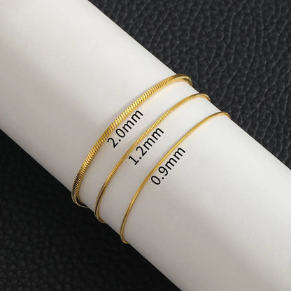 Casual Stainless Steel Bracelet Summer Jewelry - Gold / 2mm Available at 2Fast2See.co