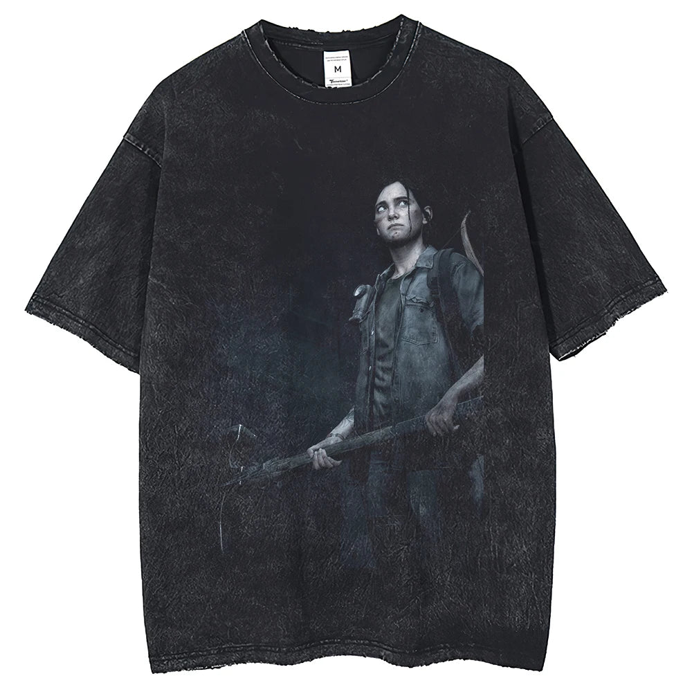 The Last of Us Vintage Black Tshirt with Ellie - 2 / S Available at 2Fast2See.co