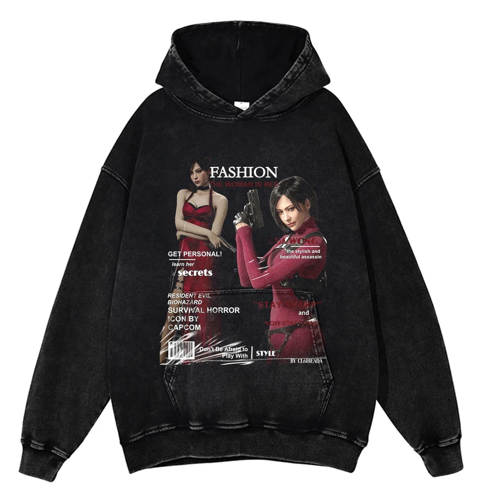 Resident Evil Ada Wong Unique Vintage Oversized Hoodie