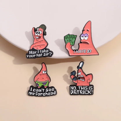 Patrick Star with Quotes Enamel Pins - Available at 2Fast2See.co