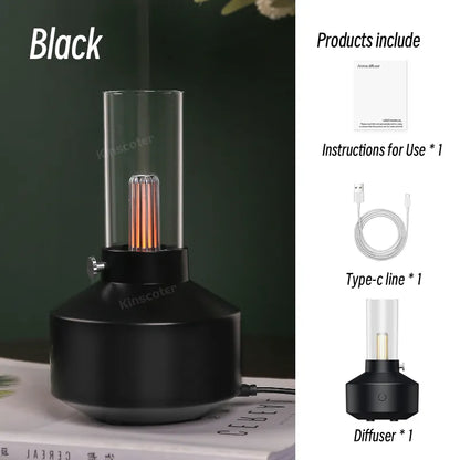Mini Aroma Air Humidifier with Essential Night Light - C Black 150ml Available at 2Fast2See.co