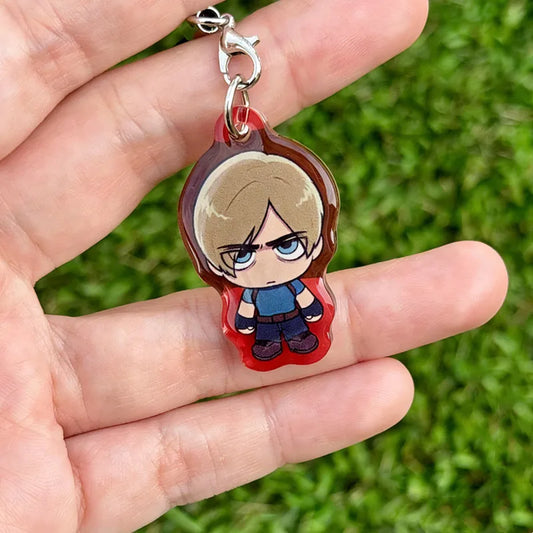 Resident Evil 4 Horror Cute Leon Kennedy Acrylic Phone Keychain