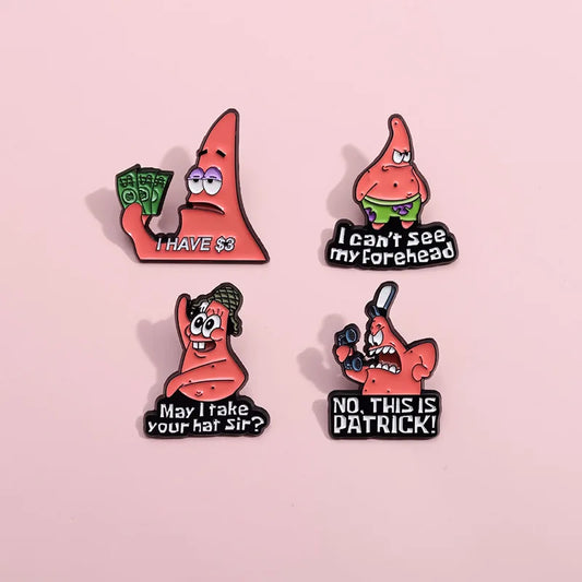 Patrick Star with Quotes Enamel Pins - Available at 2Fast2See.co