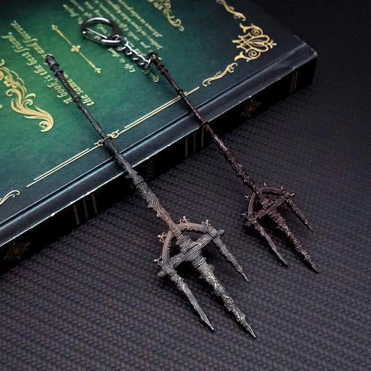 Mohgwyn's Sacred Spear Game Keychain - Premium Pendant Keychain - Shorter with Clasp Chain Available at 2Fast2See.co