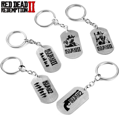 Red Dead Redemption Vintage Steel Tag Keychains & Necklaces