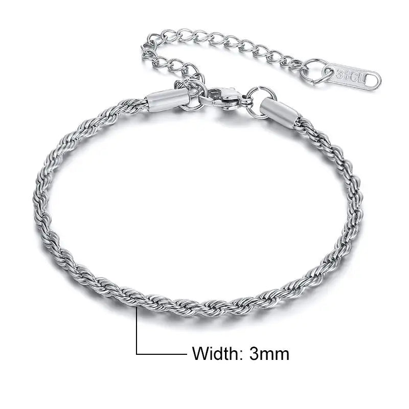 Stainless Steel Bracelet 16cm Adjustable For Men Gold & Silver - Available at 2Fast2See.co