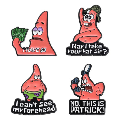 Patrick Star with Quotes Enamel Pins - Available at 2Fast2See.co