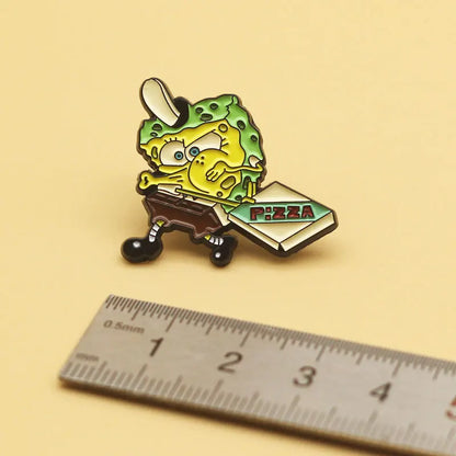 Spongebob with Pizza Enamel Pin - Available at 2Fast2See.co