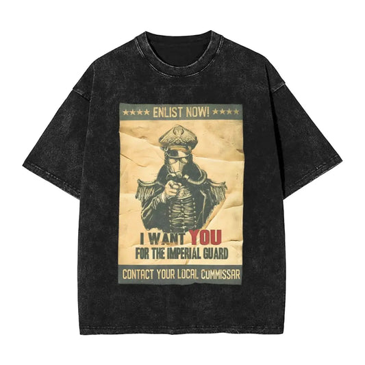 Imperial Guard Recruitment Oversized Washed Tshirt Warhammer Cotton Tee