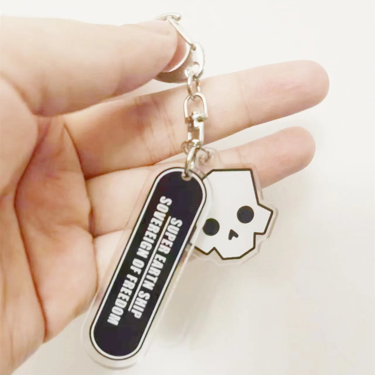 Hell Divers 2 Game Skull Key Ring  Gift For Gamer