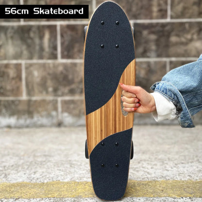 Bamboo Mini Professional Skateboard - 3 Types - 56cm Type 2 Available at 2Fast2See.co