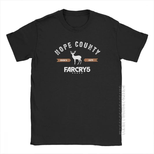 Far Cry 5 Tshirt Hope County 100% Cotton Vintage Design - Brown / XS Available at 2Fast2See.co