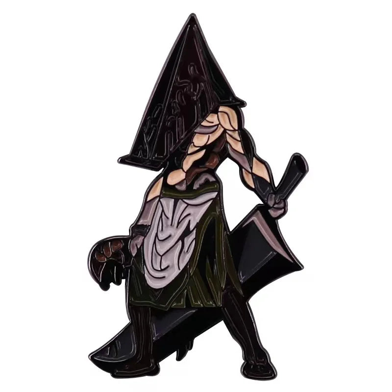 Silent Hill Pyramid Head Video Game Metallic Pin Brooch