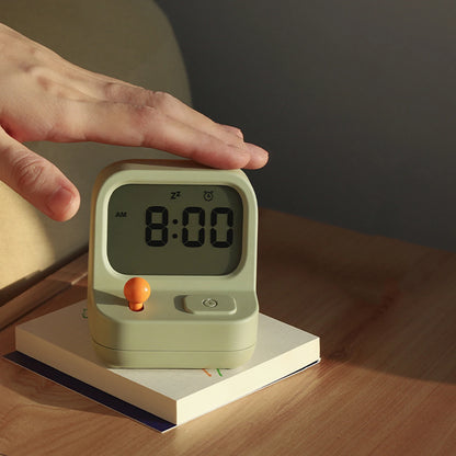 Retro Digital Alarm Clock with Snooze Function Cartoon-Shaped Minimal