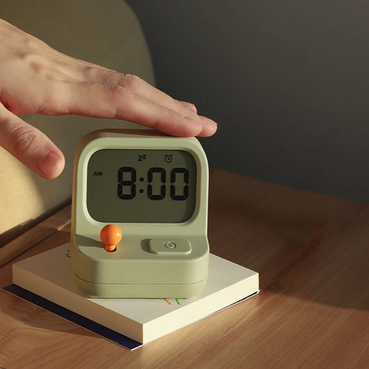 Retro Digital Alarm Clock with Snooze Function Cartoon-Shaped Minimal - Available at 2Fast2See.co