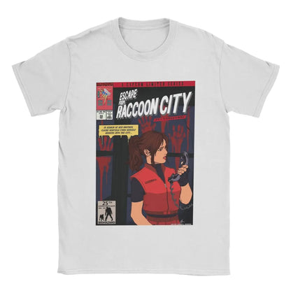 Resident Evil 2 Claire Redfield Raccoon City Tshirt Pure Cotton Gift Clothing - White / S Available at 2Fast2See.co