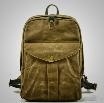 Vintage Waterproof American Backpack from Canvas - Green Available at 2Fast2See.co