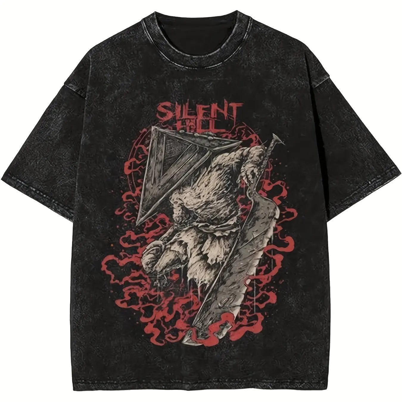 Silent Hill Graphic Tshirt Vintage Short Sleeve Tee Cotton Black