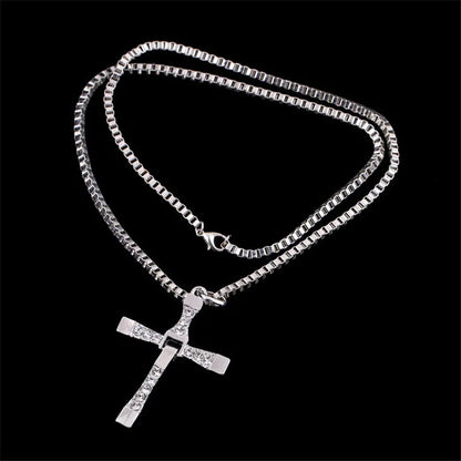 The Fast and The Furious Dominic Toretto Crystal Silver Cross - Available at 2Fast2See.co