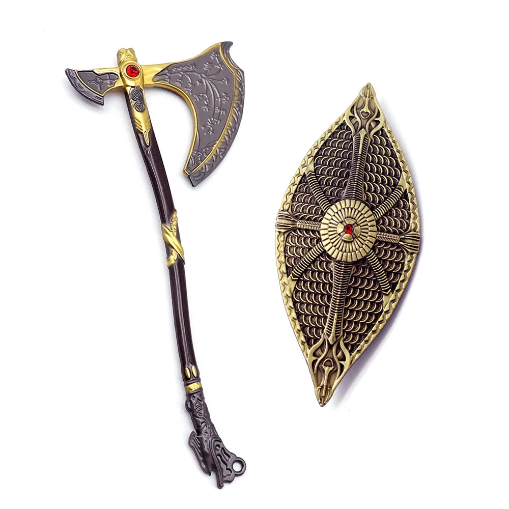 God of War Ragnarok Keychain Kratos Levitan's Axe with Shield