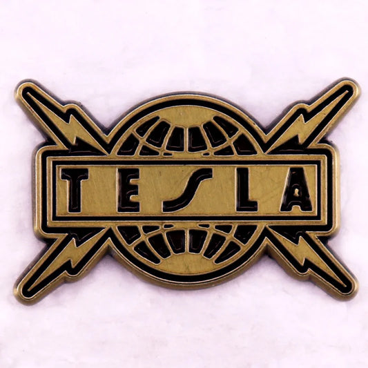 Vintage Tesla Metal Pin American Badge - Tesla Metal Pin Available at 2Fast2See.co