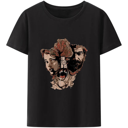 The Last of Us Ellie x Joel x Clicker Cotton Tshirt - Black / 4XL Available at 2Fast2See.co