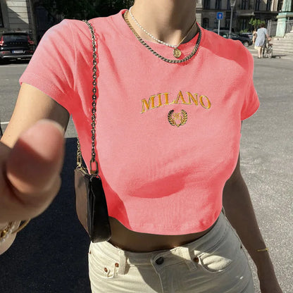 Summer Aesthetic Women's Tshirt Short Sleeve Milano - Pink / S Available at 2Fast2See.co