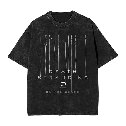 Death Stranding 2 Washed T-Shirt Casual Gaming Clothes Birthday Gift