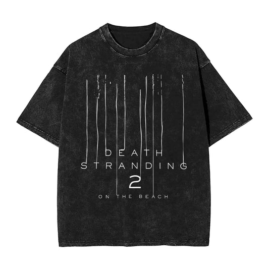 Death Stranding 2 Washed T-Shirt Casual Gaming Clothes Birthday Gift
