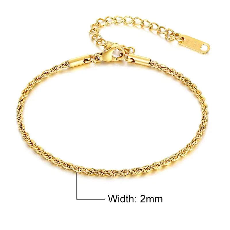 Stainless Steel Bracelet 16cm Adjustable For Men Gold & Silver - Available at 2Fast2See.co