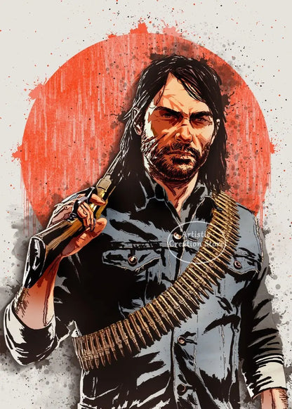 Red Dead Redemption 2 Posters Watercolor Style Prints Room Decor