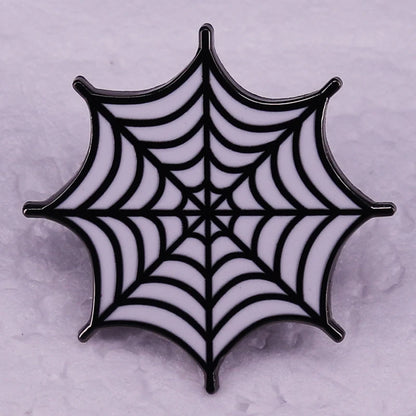 Spider Web Brooch Metal Badge Accessories Halloween Costume Matching