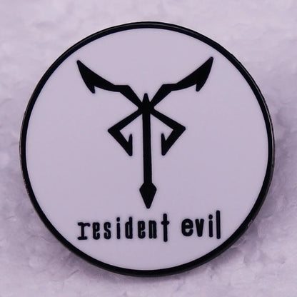 Resident Evil Logo Enamel Pin Video Game Badge