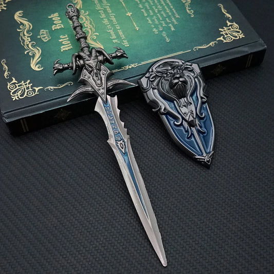 Shadowmourne Axe & Frostmourne Arthas Sword Keychain with Shield - Game Accessories - Available at 2Fast2See.co